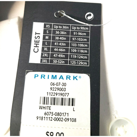 Men's Black Primark 3pc Suit Jacket Size 40 40L Pants 34 X 30 Vest White Shirt - Picture 15 of 16